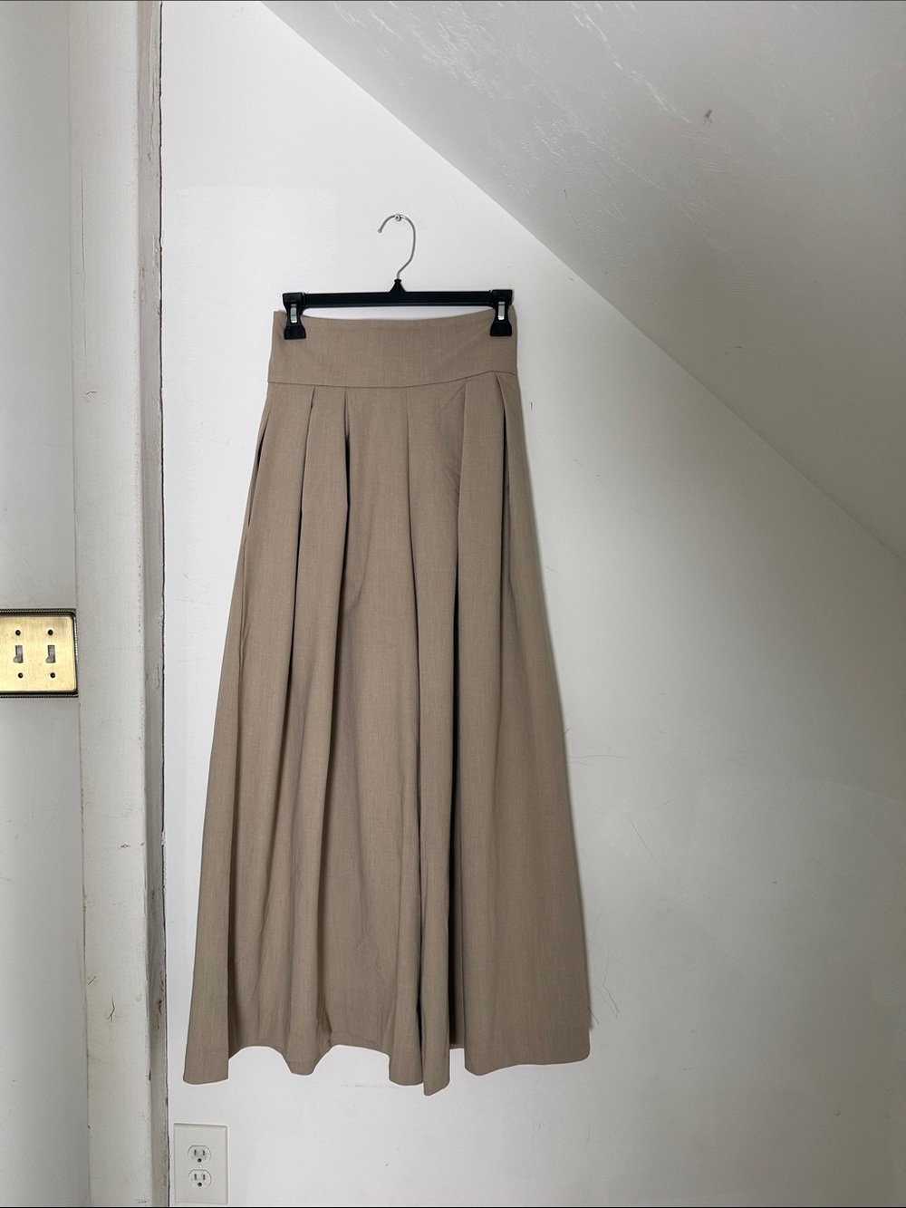 ASOS Beige Pleated super wide leg pants